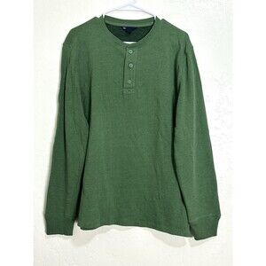 Gap Mens Y2K Thermal Henley Dexter Kill Shirt Size M Alternative Preppy Gorpcore